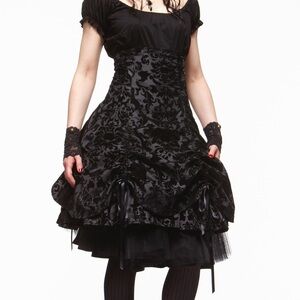Spin Doctor Joanna Corset Skirt with velvet brocade and skulls